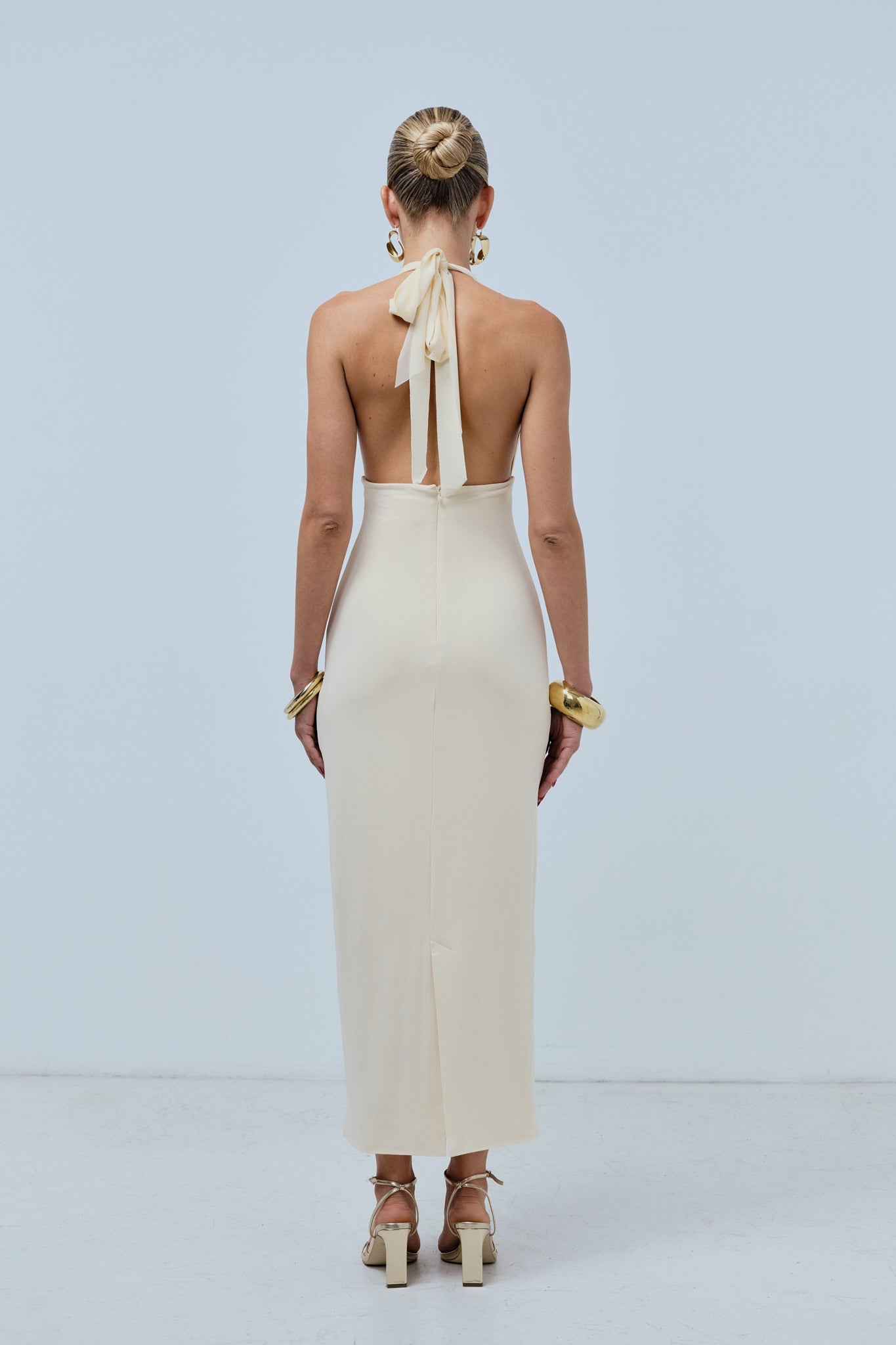 Halter Midi Dress - Cream