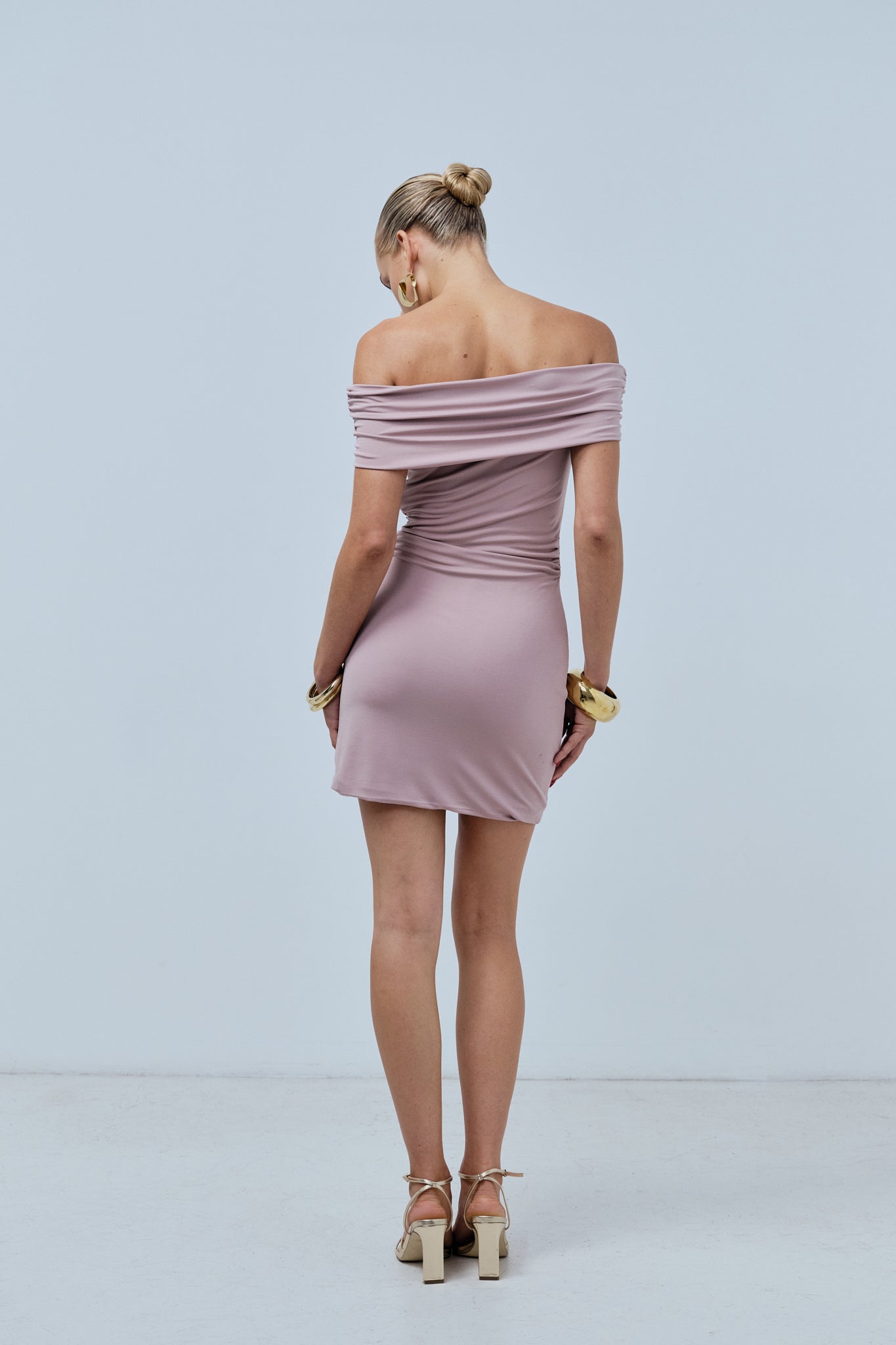 Rosa Off-shoulder Mini Dress - Pink