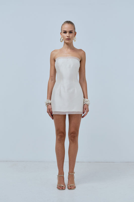Tulle Mini Dress - White